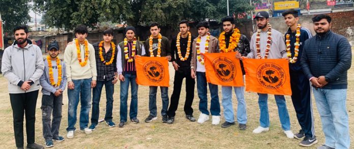 Newly appointed ABVP office bearers for Talab Tillo Nagar.