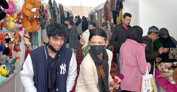 People making purchases in Jammu Trade Fair on Monday.