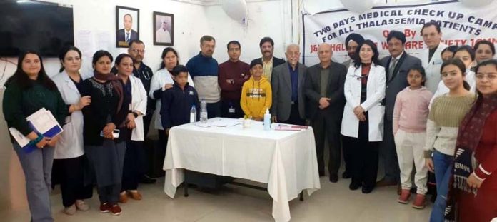 Senior doctors with Medical team at the checkup camp for Thalassemia patients in SMGS Hospital Jammu.
