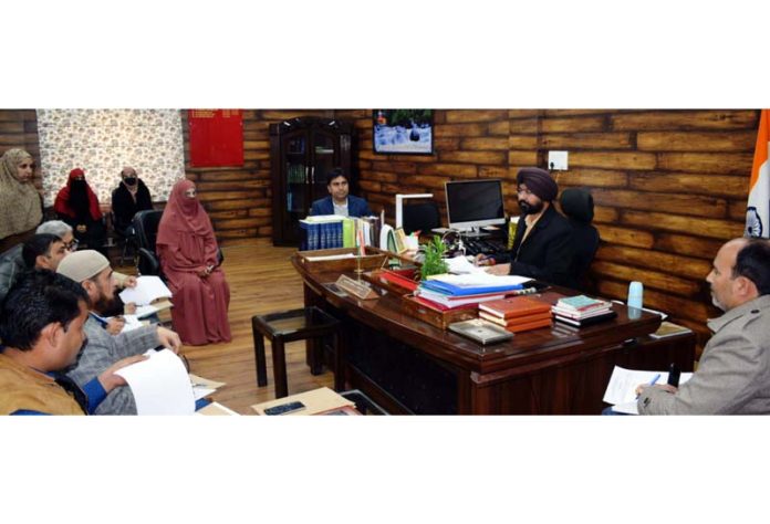 District Development Commissioner Doda Harvinder Singh chairing a meeting on Friday.