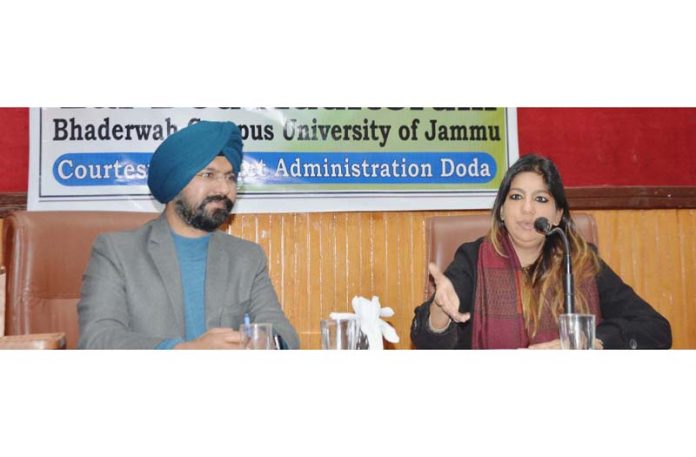 Commissioner Secretary Tourism Department Yasha Mudgal along with DC Doda Harvinder Singh during public outreach programme at Bhaderwah.