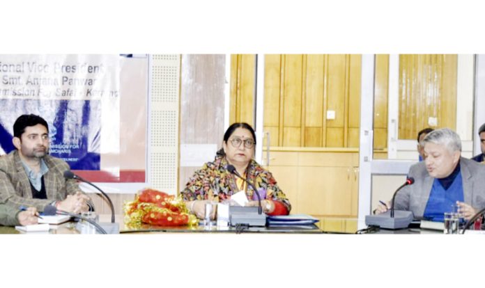 Vice Chairperson NCSK Anjana Panwar chairing a meeting.
