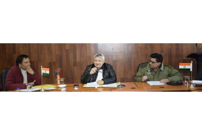 DDC Reasi Vishesh Mahajan chairing a meeting on Friday.