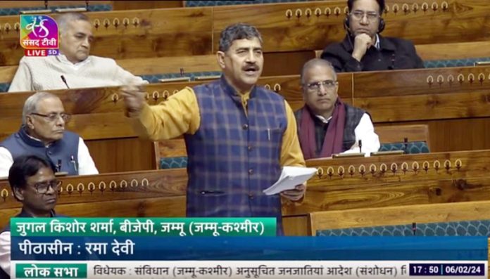 MP Jugal Kishore Sharma participating in a debate in Lok Sabha on Tuesday.