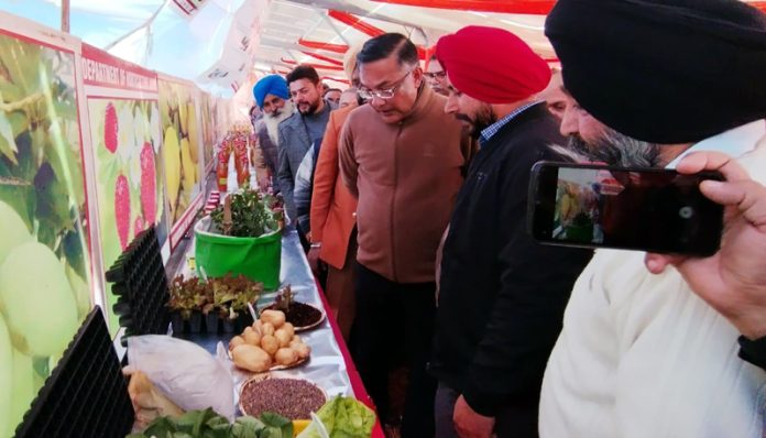 Principal Secretary Agriculture Production Department Shailendra Kumar during visit to Chakori on Thursday.