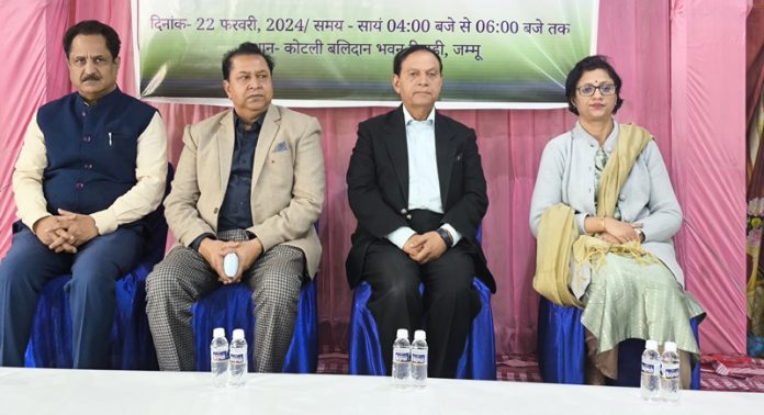 Members of PoJK Visthapit Sewa Samiti during a seminar in Jammu on Thursday.