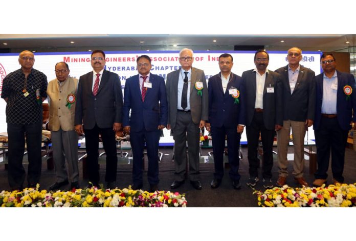 Officials of MEAI and NMDC on the inaugural day of a seminar organised at Hyderabad on Friday.