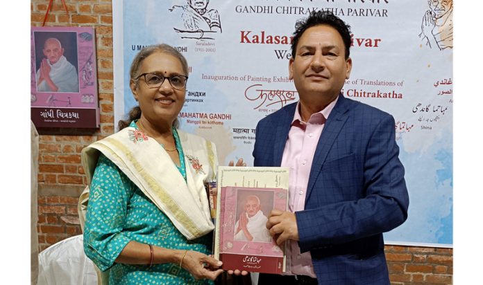 Mahatma Gandhi's fourth generation daughter, Sonal Parikh releases a book at Ahmedabad.