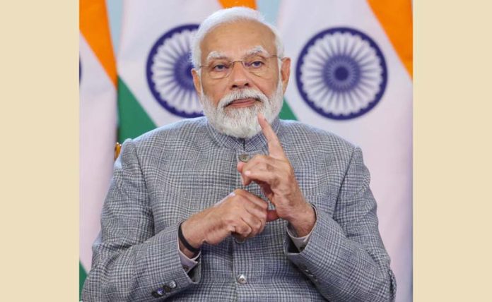 Prime Minister Narendra Modi remarks at the launch of UPI services in Sri Lanka and Mauritius via video conferencing on Monday. (UNI)