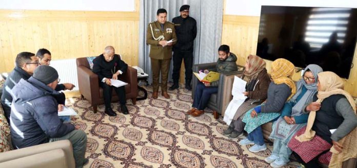 Lt Governor Ladakh meeting with a delegation.