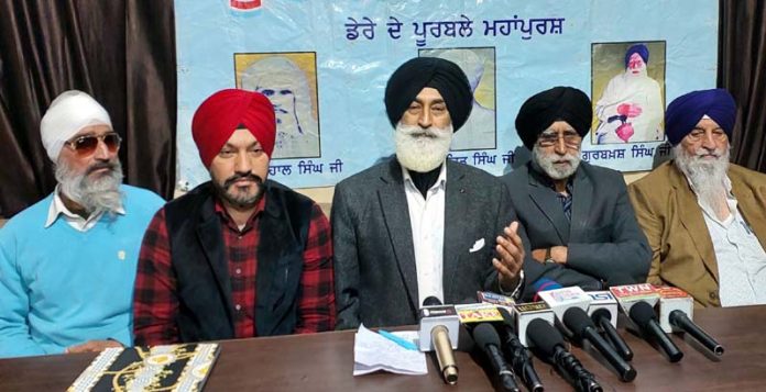 Balvinder Singh, Manjit Singh Bali and others addressing joint press conference in Jammu.