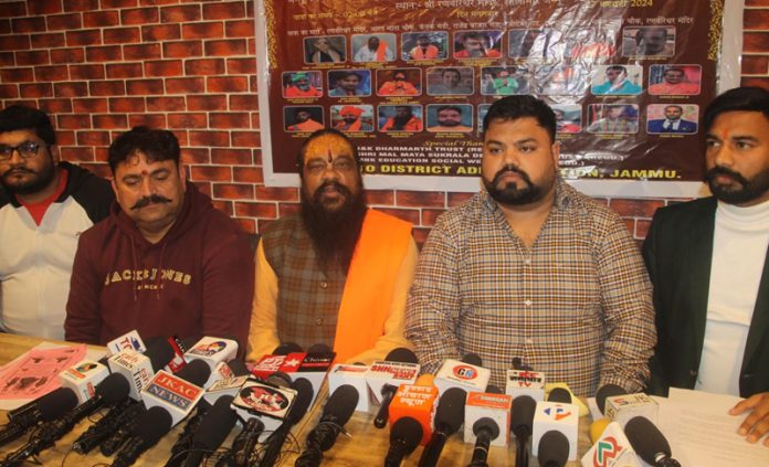 IKS president Amit Kapoor and others during a press conference at Jammu.