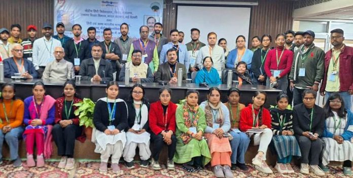 Participants during inaugural function of Hindi creative writers’ workshop at CUJ.