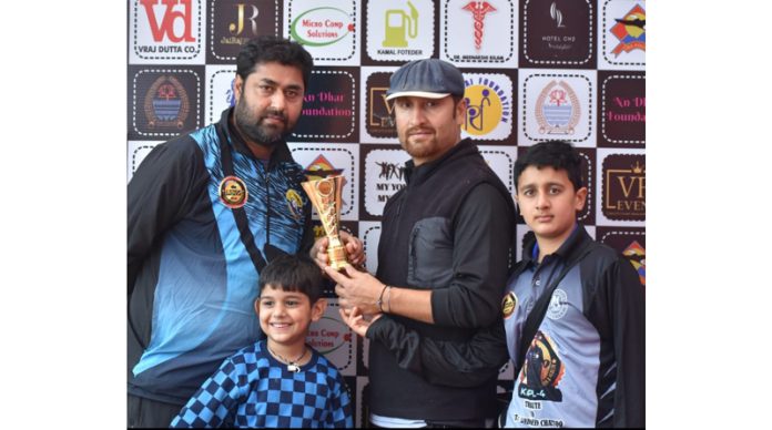 Man of the match award being presented to a player at Jammu on Sunday.