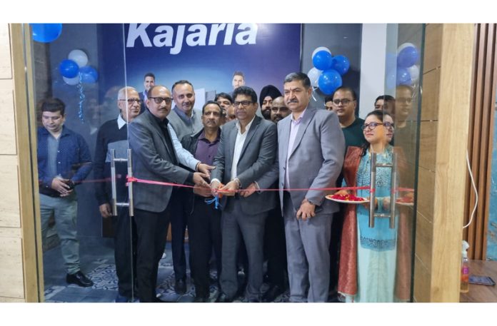 Vivek Goyal, Senior Vice-President of Ceramics Division, inaugurating Kajaria Tiles showroom in Jammu on Monday.