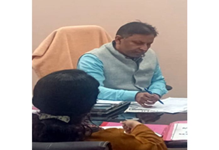 Director Social Welfare, Dr Bharat Bhushan taking a review meeting in Jammu.
