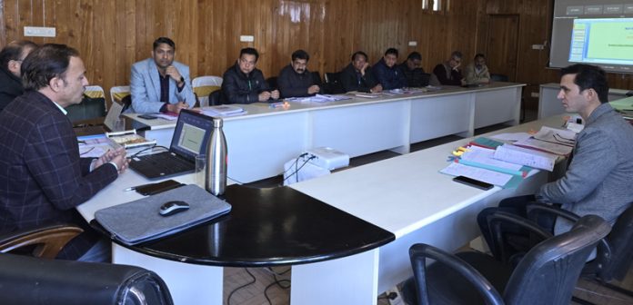 PCCF Roshan Jaggi holding a review meeting at Batote on Saturday.