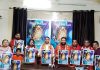 Dignitaries releasing an album of devotional songs at Jammu on Wednesday.
