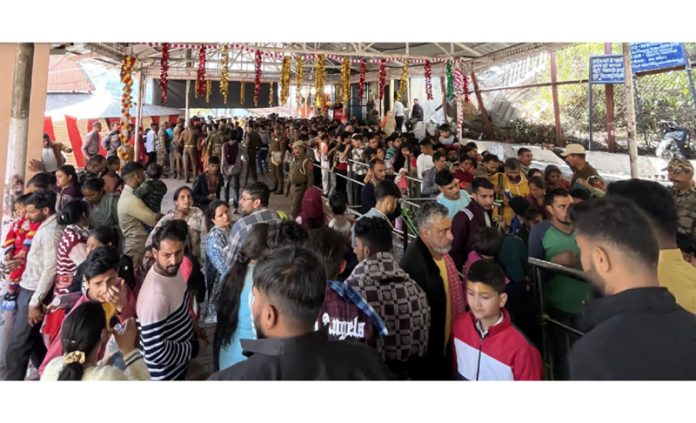Huge rush of devotees at Shiv Khori cave shrine in Reasi.