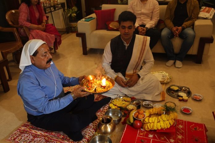 Ahead Of Filing Nomination, Jitendra Singh Performs Puja At Home In Jammu