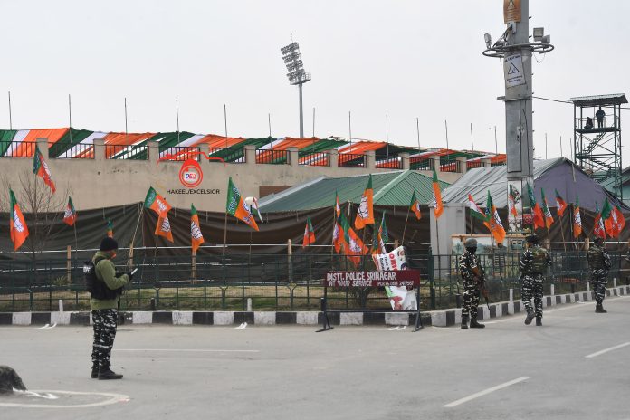 Bakshi Stadium Draped In National Tricolour For PM Modi's Visit