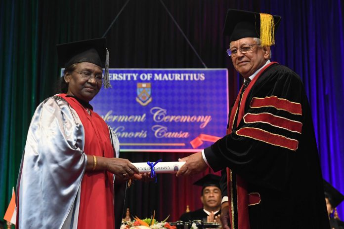 President Murmu Conferred With Honorary Degree Of Doctor Of Civil Law By University Of Mauritius