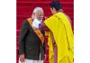Prime Minister Narendra Modi being conferred with the ‘Order of the Druk Gyalpo’, Bhutan’s highest civilian award by Bhutan's King Jigme Khesar Namgyel Wangchuck, at the Tendrelthang, Thimphu on Friday. (UNI)
