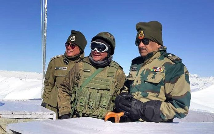 YB Khurania, Special Director General BSF (Western Command), visiting forward areas of Kupwara to review the operational preparedness on LoC.