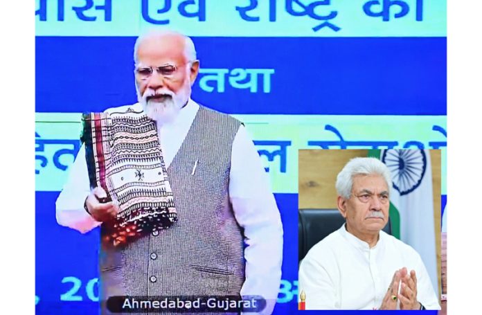 PM Narendra Modi dedicates railway projects virtually. LG Manoj Sinha joins the function from Jammu.