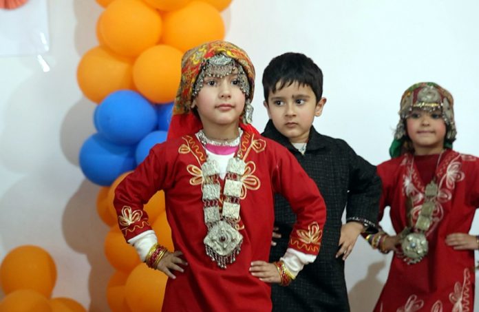 Students performing cultural items during Annual Day event at DRS Kids Preschool, Talab Tillo, Jammu.