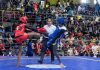 Wushu Athletes in action during Khelo India Women's League at Jammu on Wednesday.