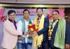Bouquet being presented to newly nominate State General Secretary, Hammer Ball Association of Jammu and Kashmir Arvind Singh Kotwal.