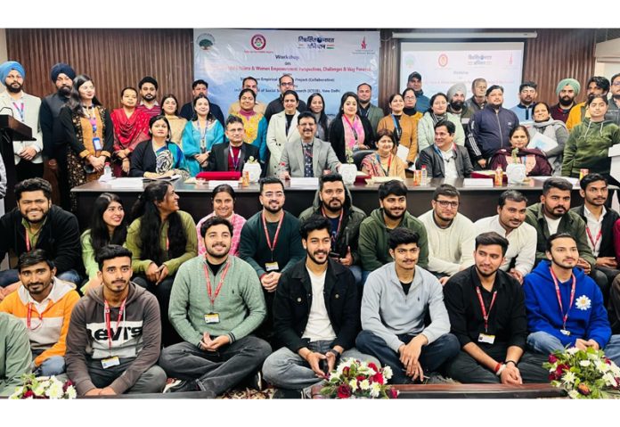 Students, research scholars and guests during a workshop in CUJ, Jammu on Wednesday.
