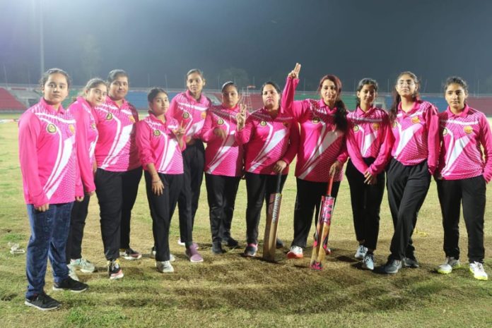 Players of Mata Durga Cricket Club after sealing berth in the finals of Haerath Milan Cup.