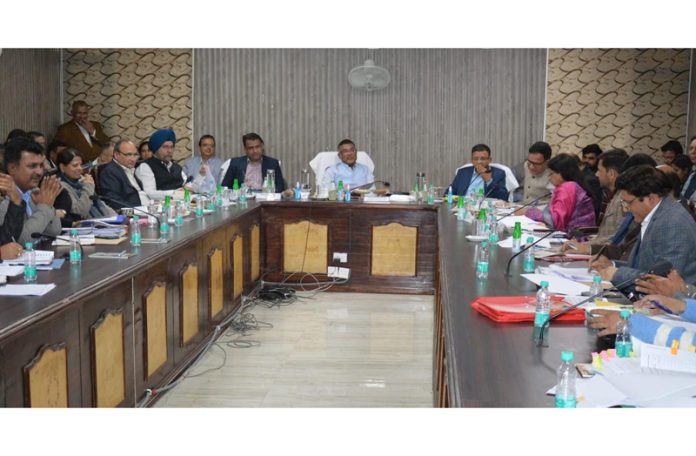 Principal Secretary APD Shailendra Kumar chairing a meeting on Tuesday.