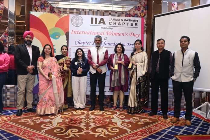 Office bearers of IIA JK Chapter posing with female architects during 3rd foundation day of the chapter in Jammu.