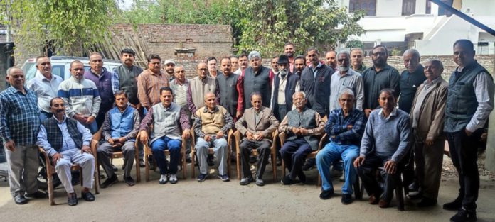 Working community members, advisors and prominent members of Shri Amar Kshatriya Rajput Sabha at a meeting in Jammu.