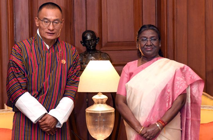 Bhutan Prime Minister Bhutan Dasho Tshering Tobgay called on President Droupadi Murmu at Rashtrapati Bhavan in New Delhi on Friday. (UNI)