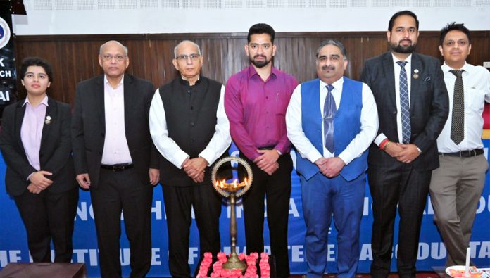 Vineet Kohli, Chairman of NIRC, J&K Branch along with others during a seminar organised in Jammu on Friday.