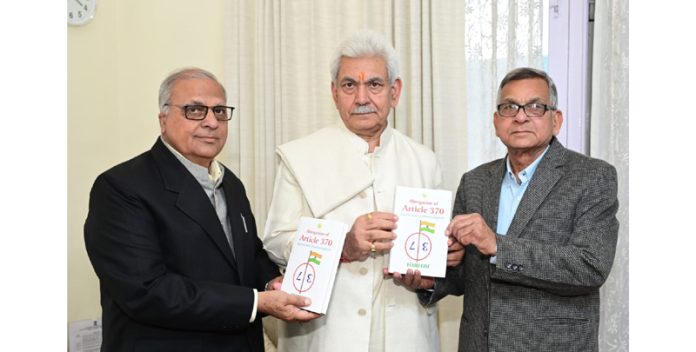 LG Manoj Sinha releasing Prof Hari Om's book on Friday.