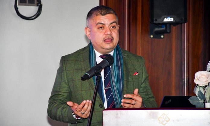 Secretary-cum-Transport Commissioner Amit Sharma speaking during a workshop at Leh.