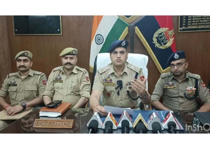 SP Rural Jammu, Brijesh Kumar Sharma, addressing media persons in Jammu on Sunday.