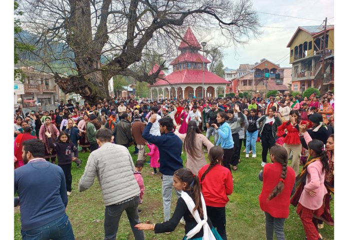 Devotees during the culmination of three days Nag Baisakhi festival in Bhadarwah on Sunday. -Excelsior/Tilak Raj