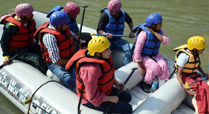 Rafting event being held in river Chenab in Doda.