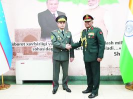 General Manoj Pande, the Chief of Army Staff (COAS), on a visit to the Republic of Uzbekistan on Wednesday.
