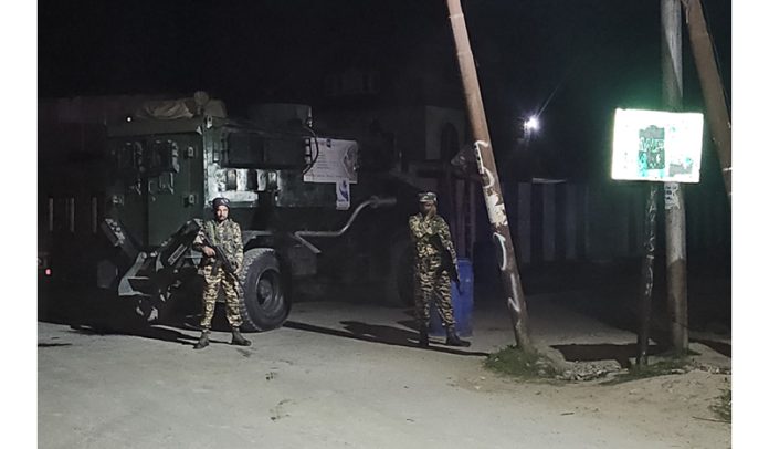 Security forces during an encounter in Sopore. -Excelsior/Aabid Nabi