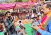 Union Minister Dr Jitendra Singh addressing a public meeting in Kathua district on Monday.