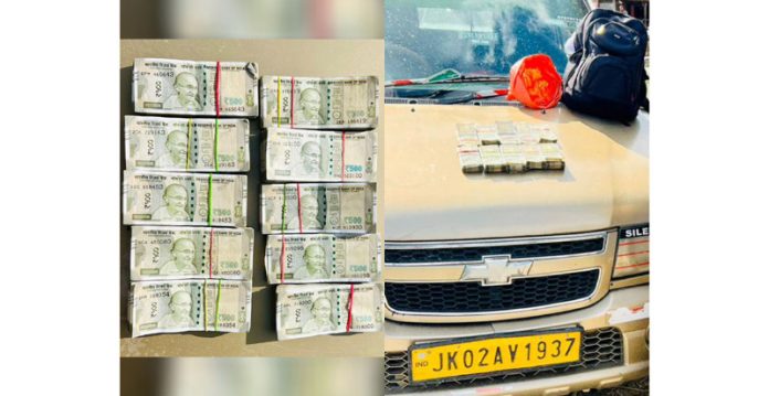 Rs 5 lakh cash seized in Kishtwar. —Excelsior/Tilak Raj