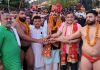 Dignitaries introducing wrestlers before the bout at Jammu on Wednesday.