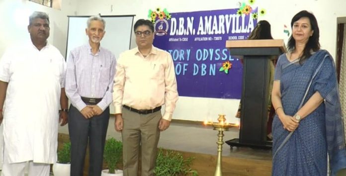 Ajay Khajuria (Retd) Bureaucrat posing along with DBN Amarvilla school management. 